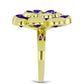Goldplattierter Silberring mit marokkanischem Amethyst und weißem Topas