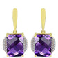 Goldplattierte Silberohrringe mit marokkanischem Amethyst und weißem Topas