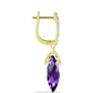 Goldplattierte Silberohrringe mit marokkanischem Amethyst und weißem Topas