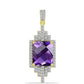 Goldplattierter Silberanhänger mit marokkanischem Amethyst und weißem Topas