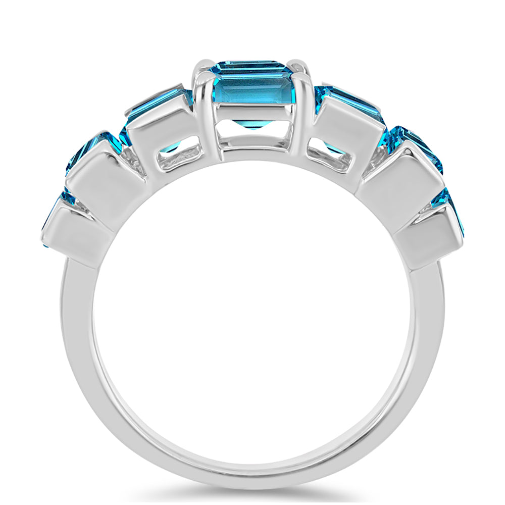 Silberring mit schweizerischem Blautopas 2 