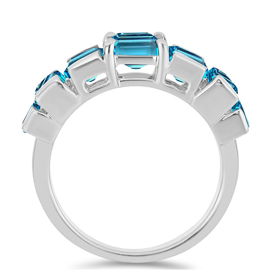 Silberring mit schweizerischem Blautopas