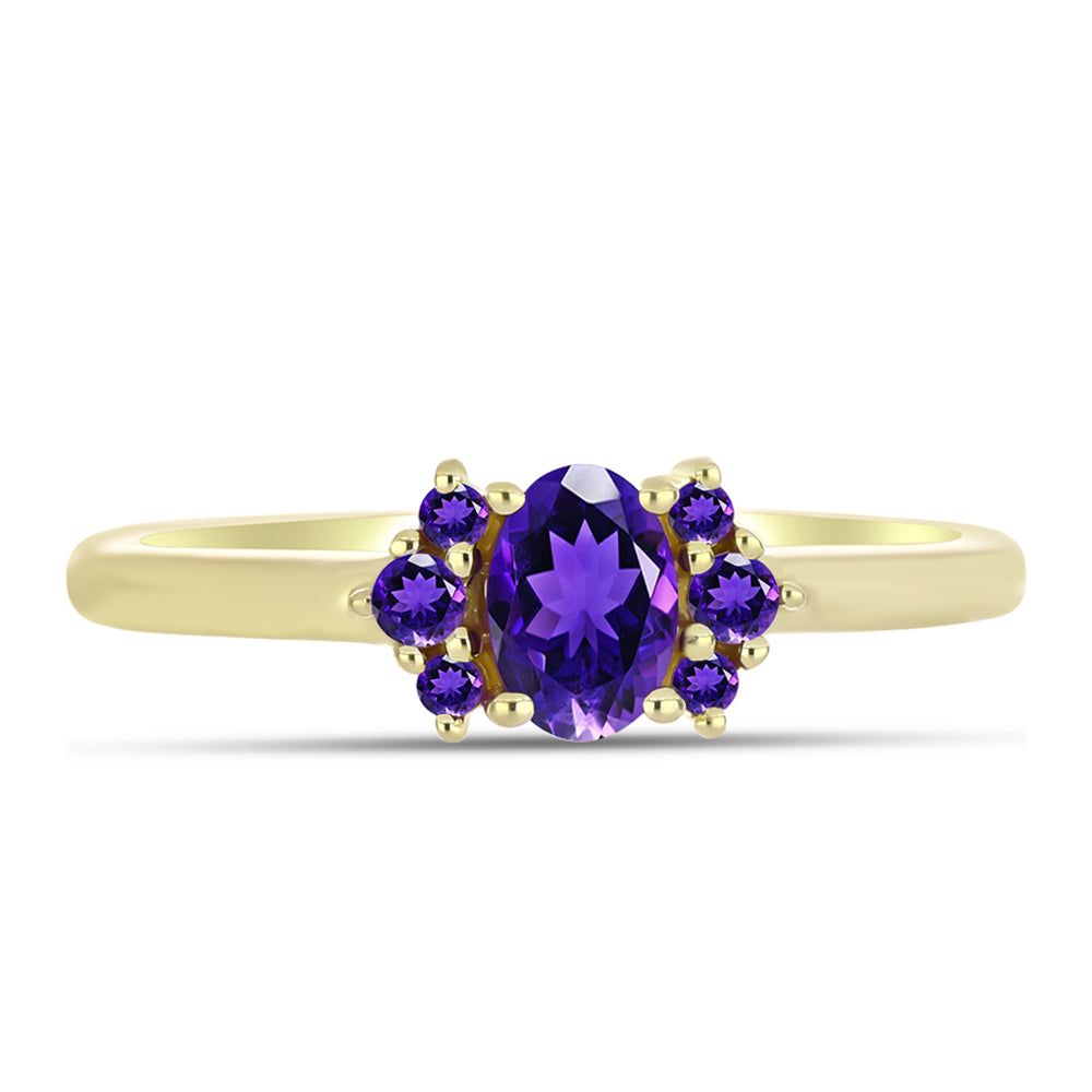 Goldplattierter Silberring mit marokkanischem Amethyst