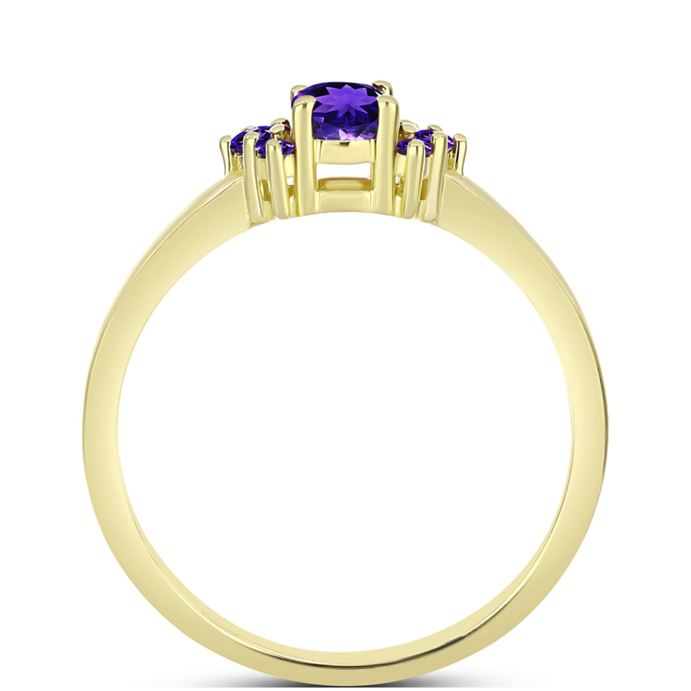 Goldplattierter Silberring mit marokkanischem Amethyst