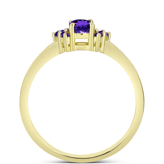 Goldplattierter Silberring mit marokkanischem Amethyst