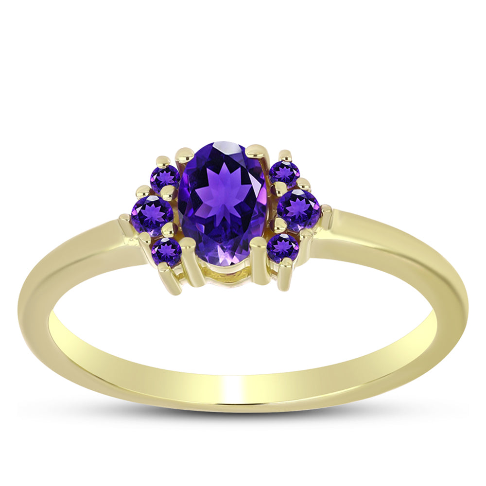 Goldplattierter Silberring mit marokkanischem Amethyst