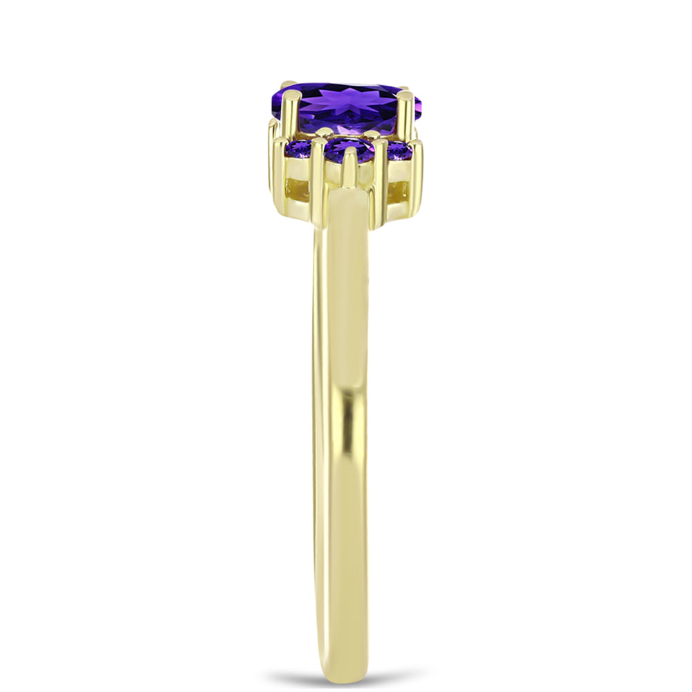 Goldplattierter Silberring mit marokkanischem Amethyst 4 