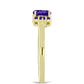 Goldplattierter Silberring mit marokkanischem Amethyst