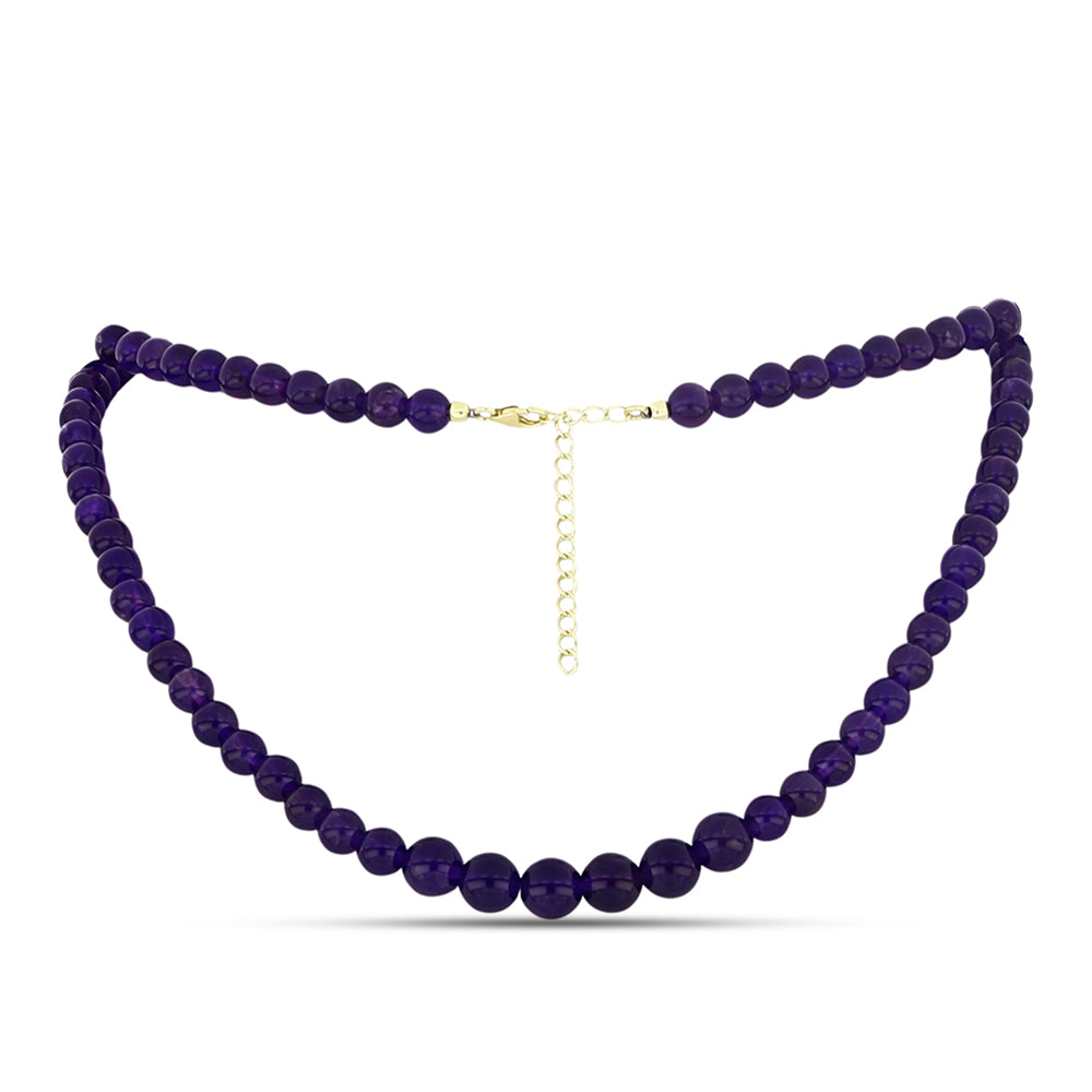 Goldplattierte Silberhalskette mit marokkanischem Amethyst 1 