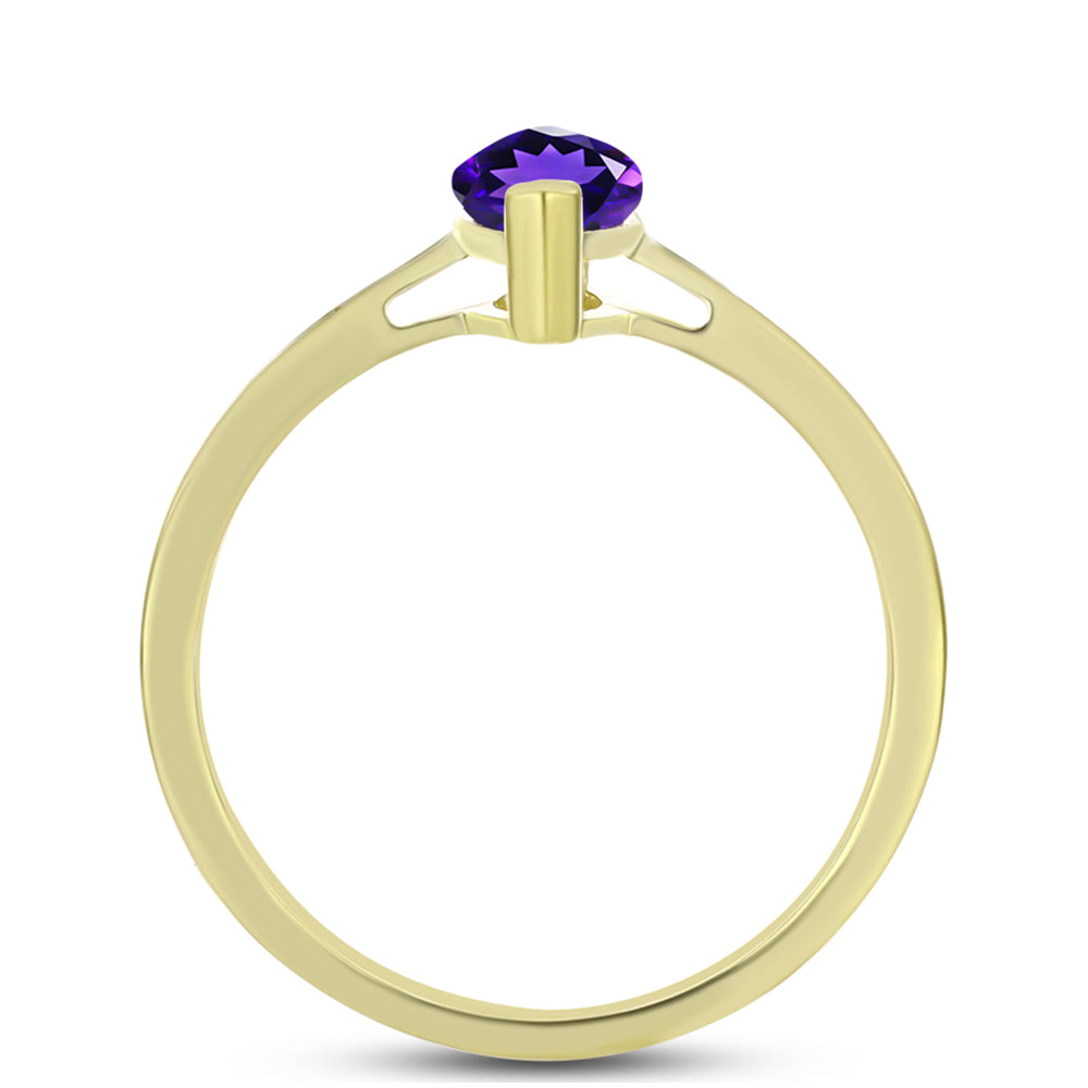 Goldplattierter Silberring mit marokkanischem Amethyst 2 