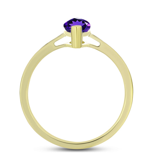 Goldplattierter Silberring mit marokkanischem Amethyst