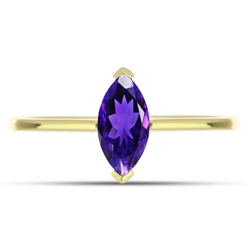 Goldplattierter Silberring mit marokkanischem Amethyst 1 
