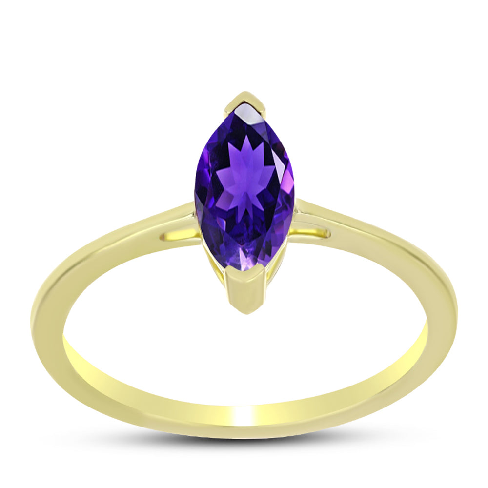 Goldplattierter Silberring mit marokkanischem Amethyst