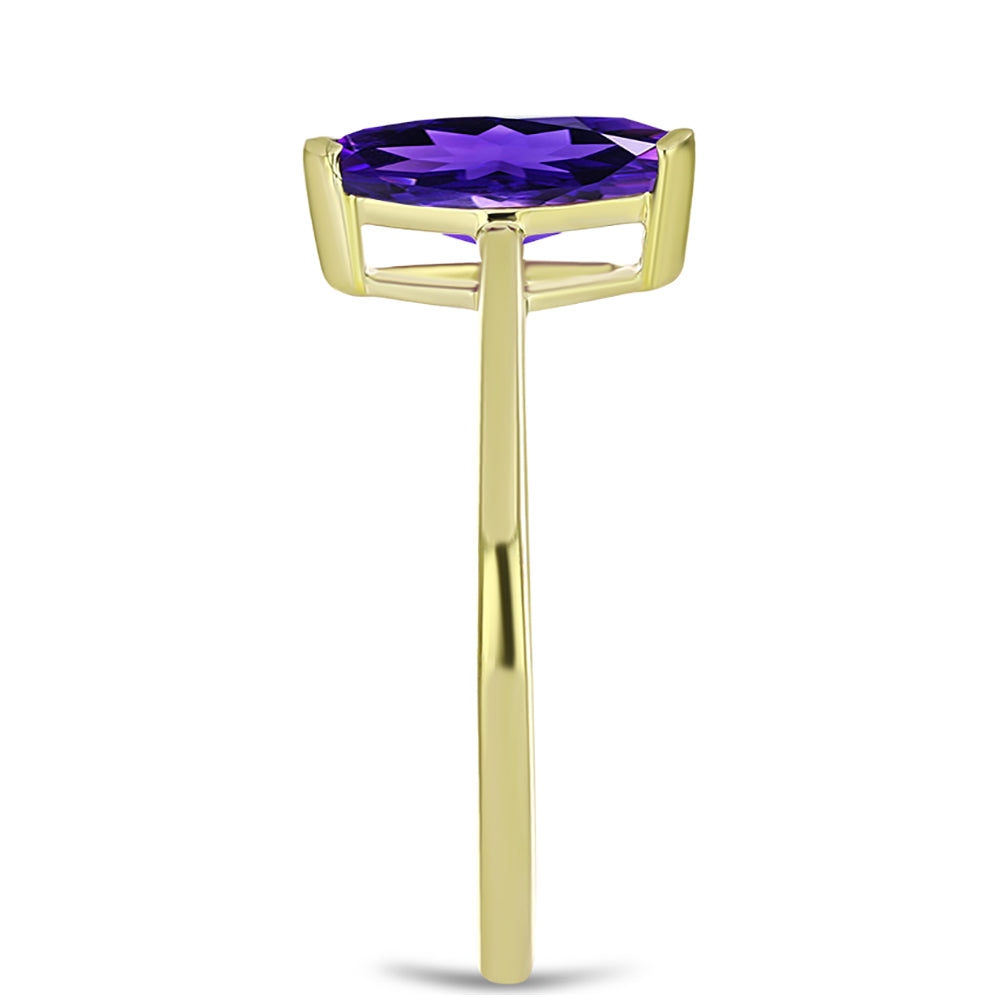 Goldplattierter Silberring mit marokkanischem Amethyst