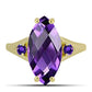 Goldplattierter Silberring mit marokkanischem Amethyst