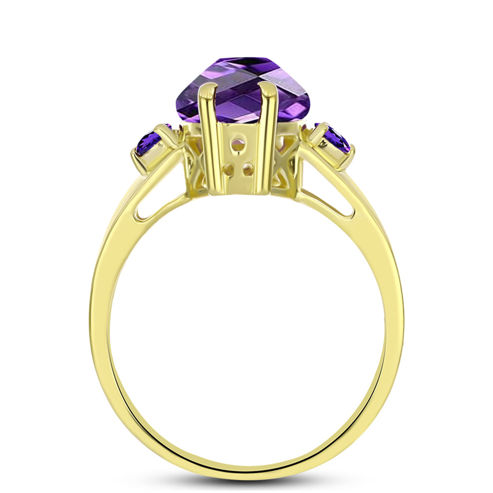 Goldplattierter Silberring mit marokkanischem Amethyst