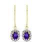 Goldplattierte Silberohrringe mit marokkanischem Amethyst und weißem Topas