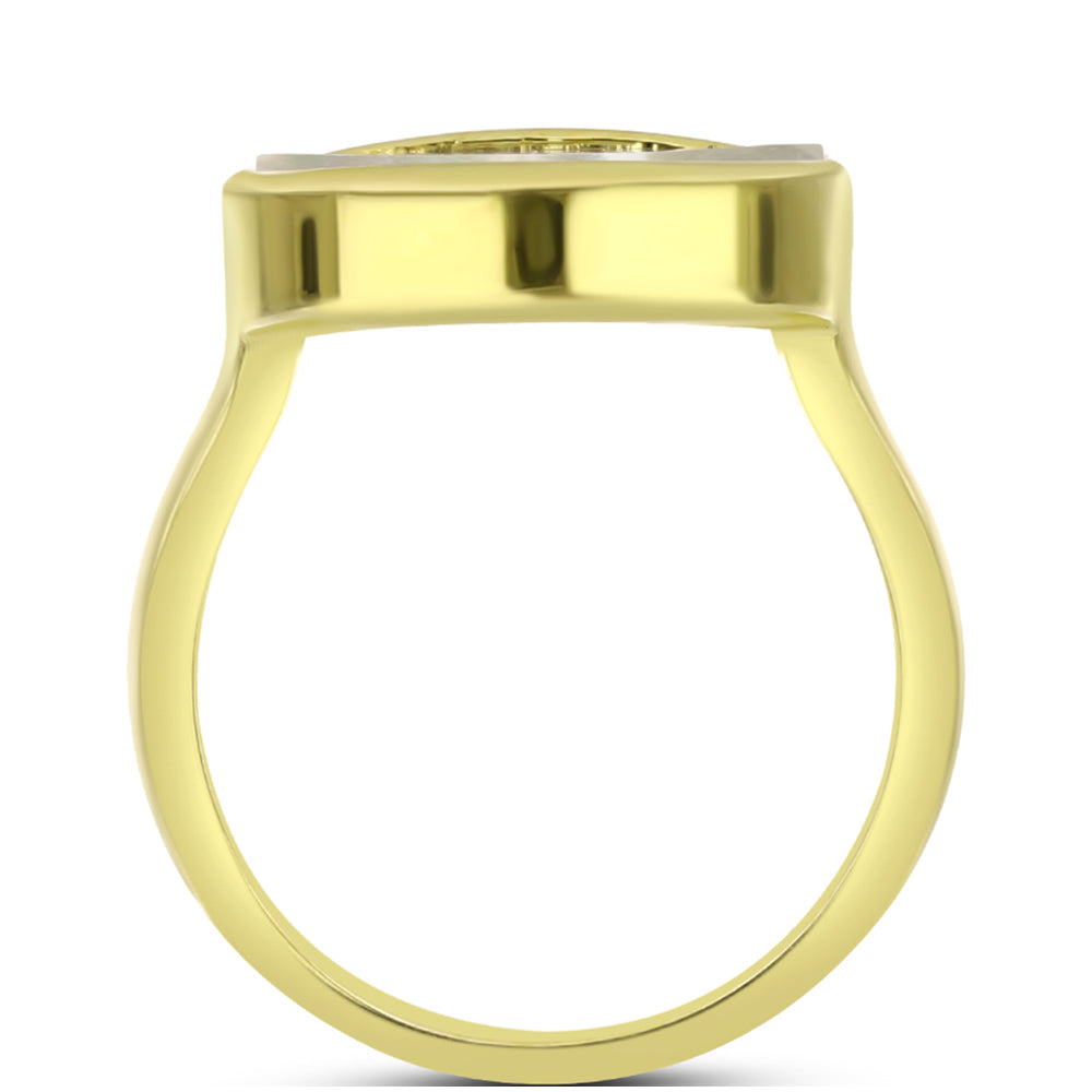 Goldplattierter Silberring mit Perlmutt