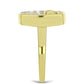 Goldplattierter Silberring mit Perlmutt