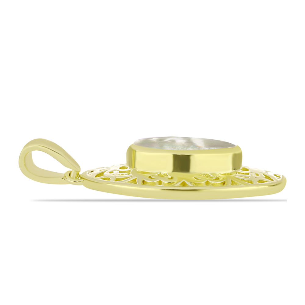Goldplattierter Silberanhänger mit Perlmutt