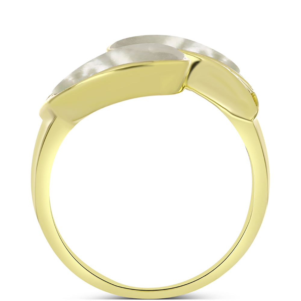 Goldplattierter Silberring mit Perlmutt 2 