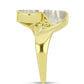 Goldplattierter Silberring mit Perlmutt