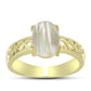 Goldplattierter Silberring mit Perlmutt
