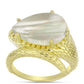 Goldplattierter Silberring mit Perlmutt