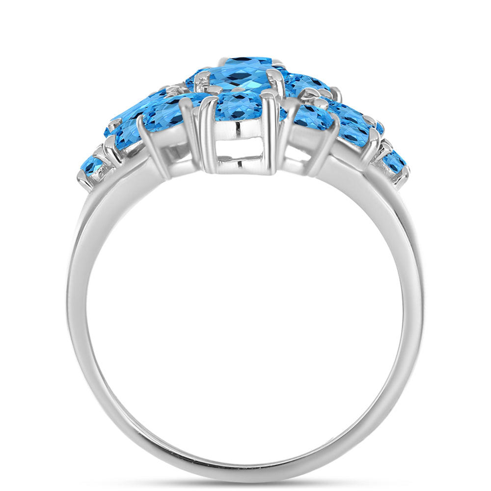 Silberring mit schweizerischem Blautopas
