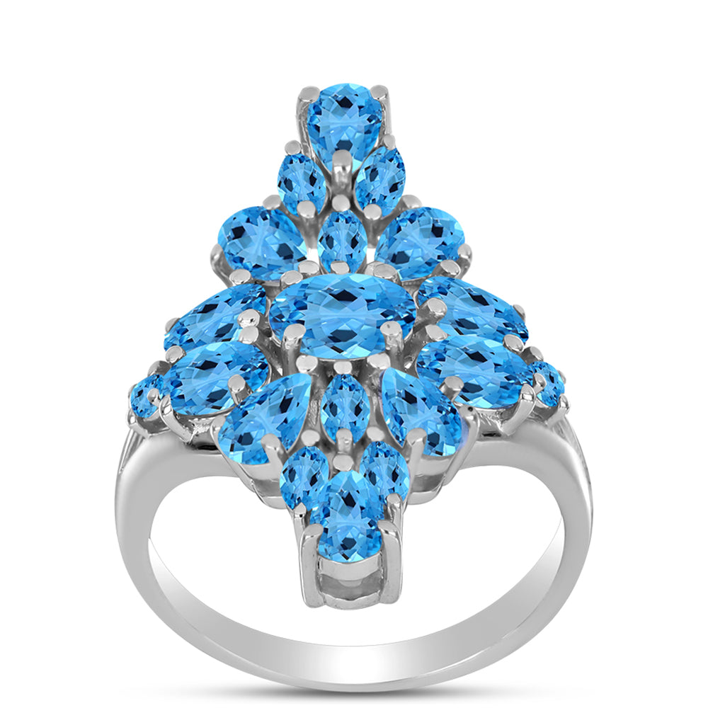 Silberring mit schweizerischem Blautopas 3 