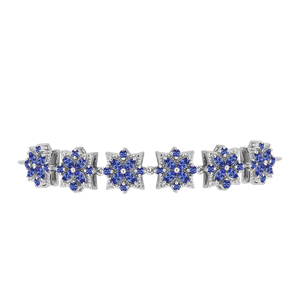 Silberarmband mit Tansanit - Klasse AAA 2 