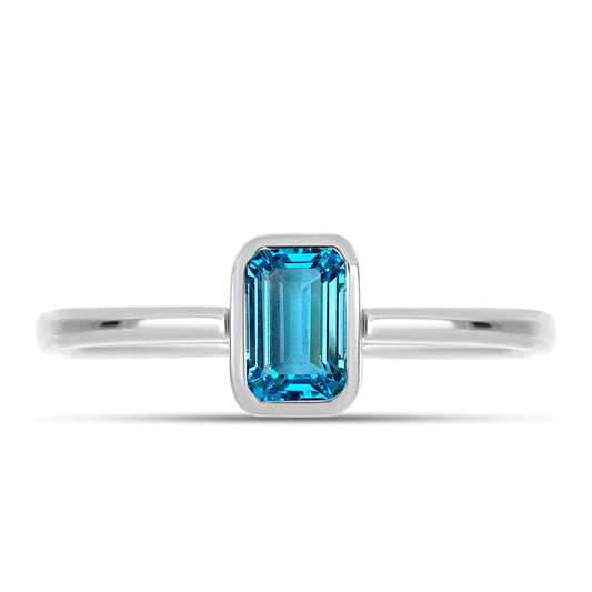 Silberring mit schweizerischem Blautopas