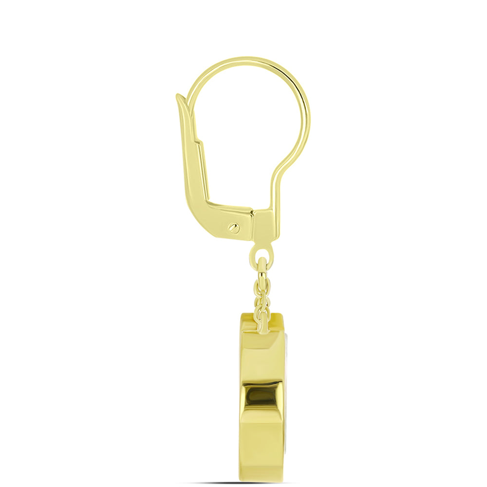 Goldplattierte Silberohrringe mit Perlmutt