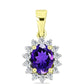 Goldplattierter Silberanhänger mit marokkanischem Amethyst und weißem Topas