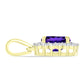 Goldplattierter Silberanhänger mit marokkanischem Amethyst und weißem Topas