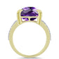 Goldplattierter Silberring mit marokkanischem Amethyst und weißem Topas