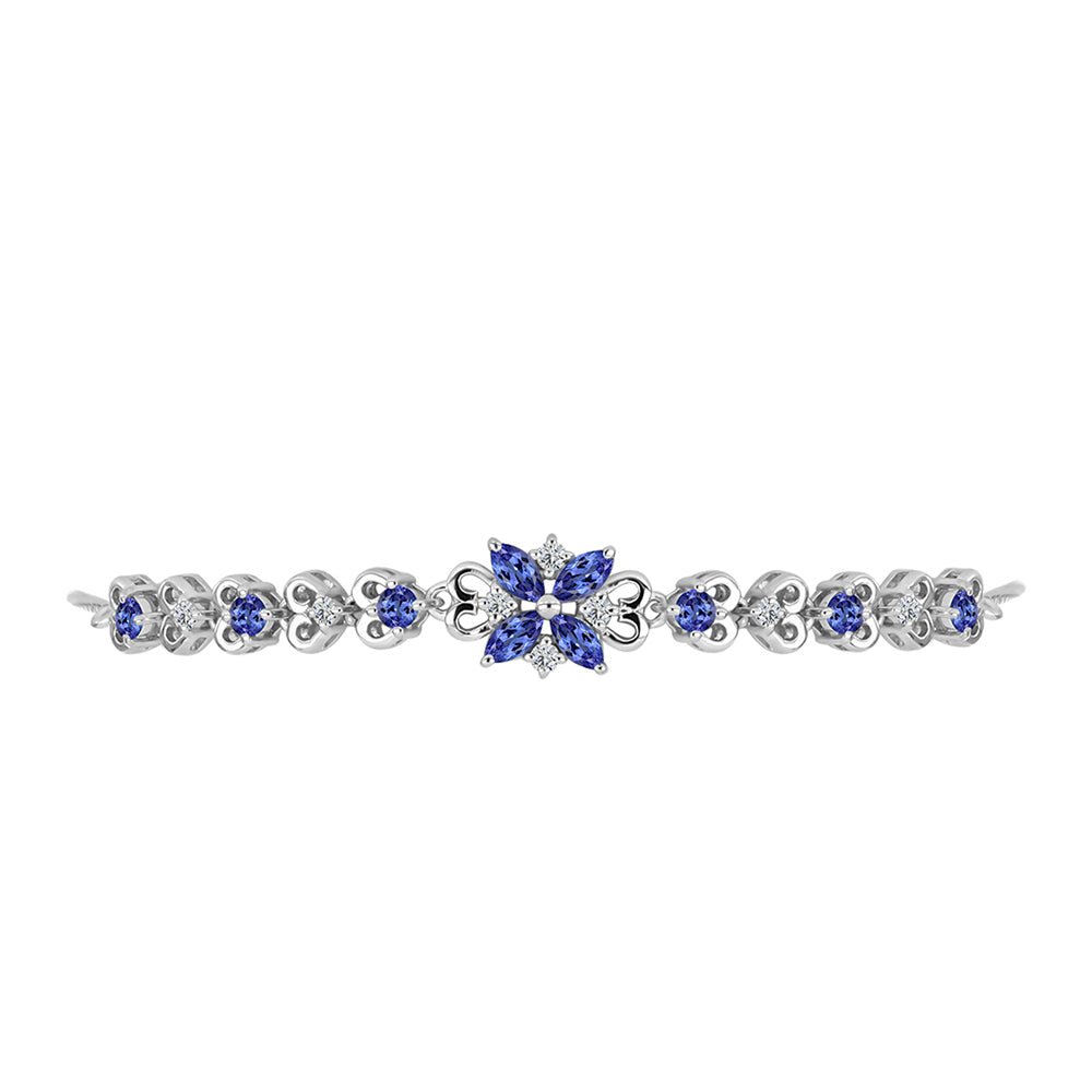 Silberarmband mit Tansanit - Klasse AAA 2 