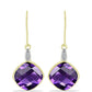 Goldplattierte Silberohrringe mit marokkanischem Amethyst und weißem Topas