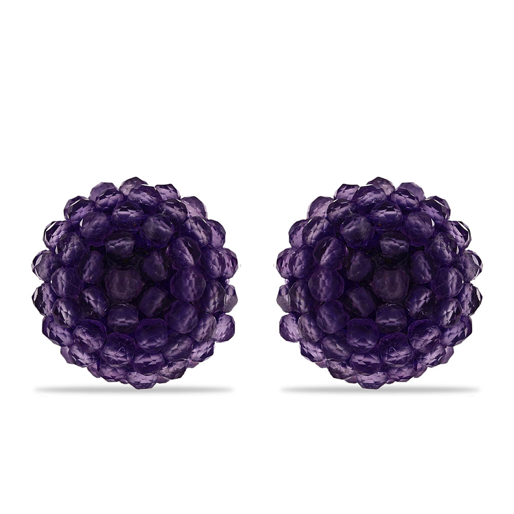 Goldplattierte Silberohrringe mit marokkanischem Amethyst 1 