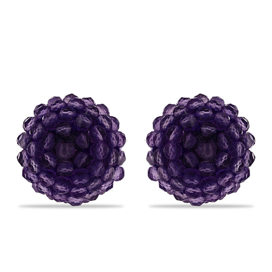 Goldplattierte Silberohrringe mit marokkanischem Amethyst