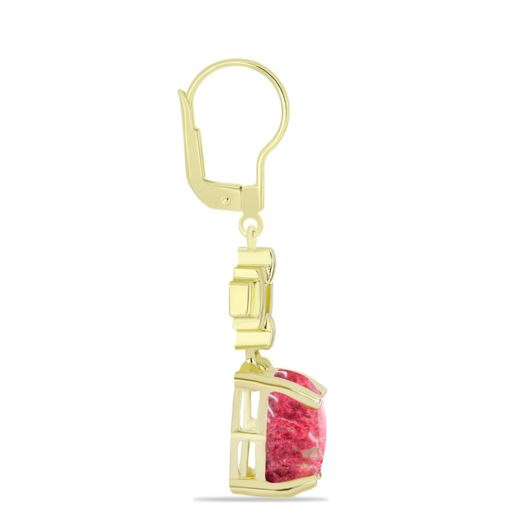 Goldplattierte Silberohrringe mit Thulit 2 