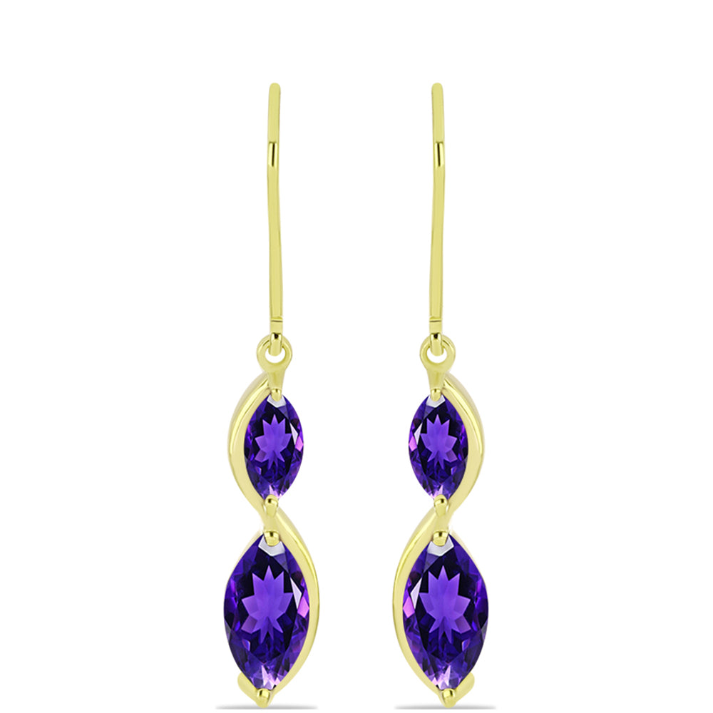 Goldplattierte Silberohrringe mit marokkanischem Amethyst