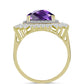 Goldplattierter Silberring mit marokkanischem Amethyst und weißem Zirkon