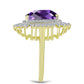 Goldplattierter Silberring mit marokkanischem Amethyst und weißem Zirkon