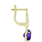 Goldplattierte Silberohrringe mit marokkanischem Amethyst und weißem Topas