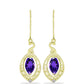 Goldplattierte Silberohrringe mit marokkanischem Amethyst und weißem Topas