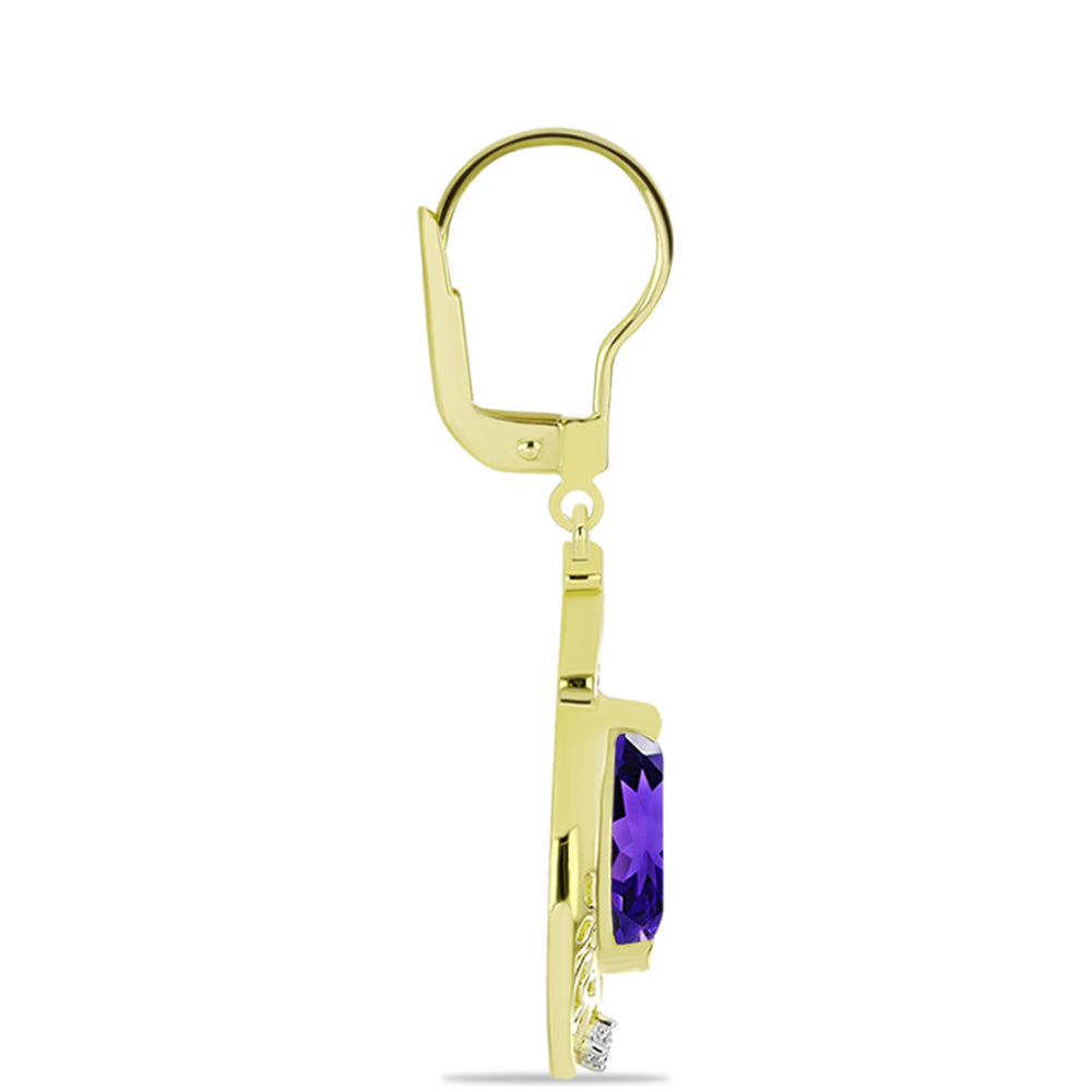 Goldplattierte Silberohrringe mit marokkanischem Amethyst und weißem Topas 2 