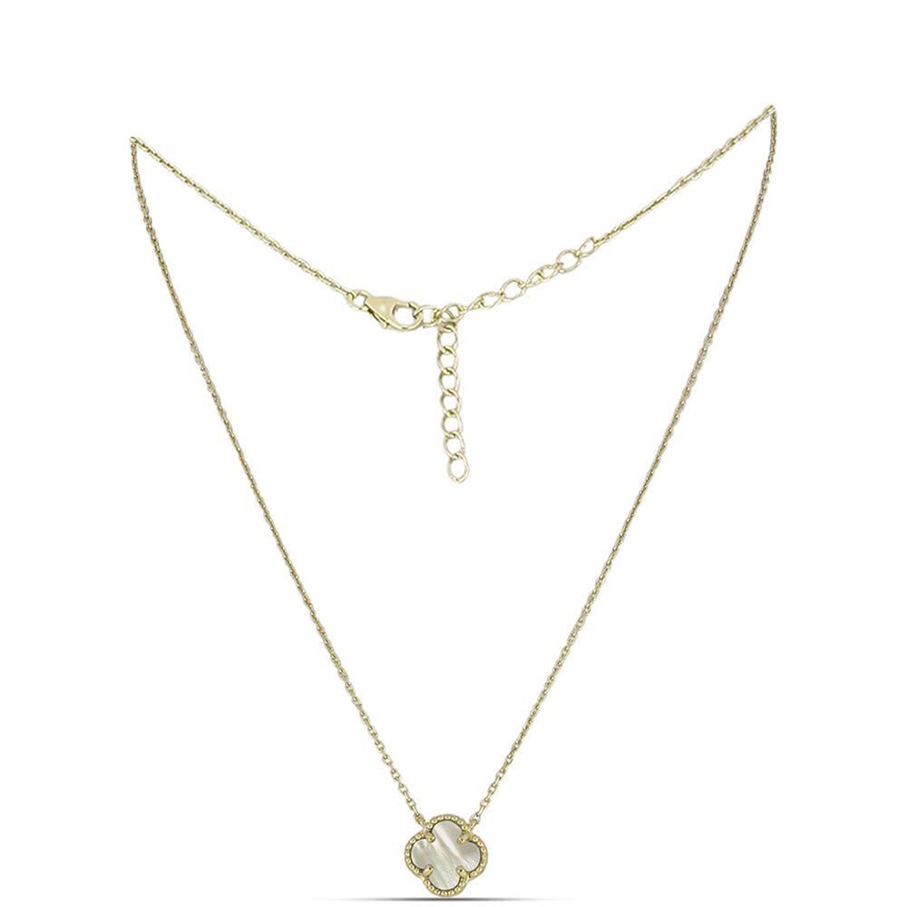 Goldplattierte Silberhalskette mit Perlmutt 1 