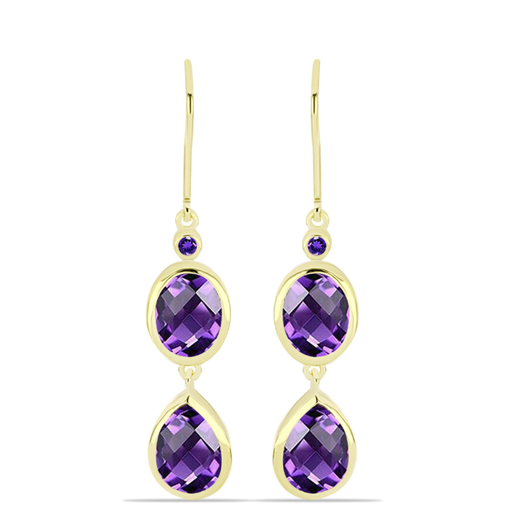 Goldplattierte Silberohrringe mit marokkanischem Amethyst