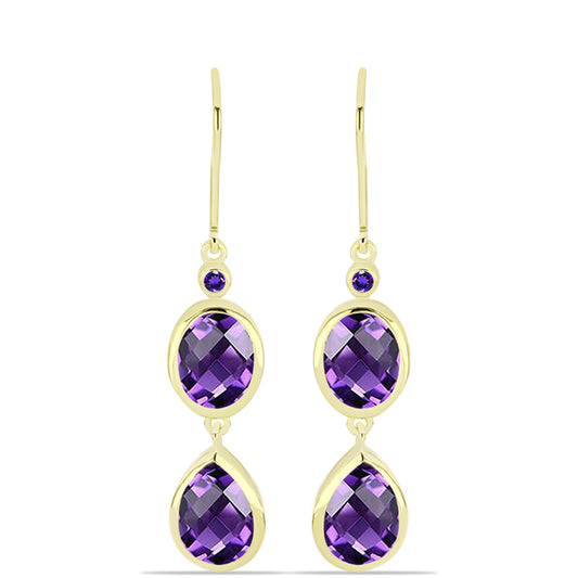 Goldplattierte Silberohrringe mit marokkanischem Amethyst
